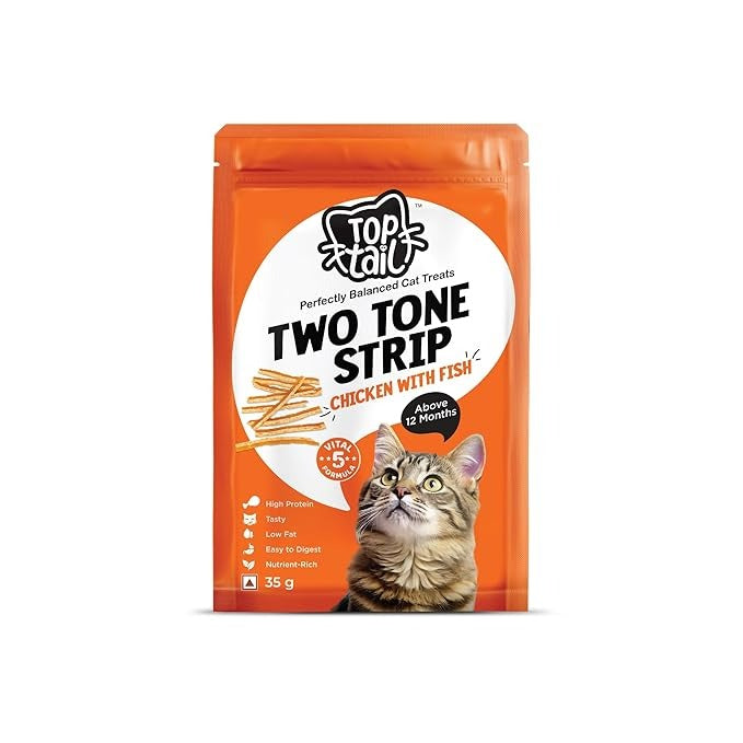 Toptail Two Tone Strips Chicken and Fish Flavoured Cat Treats