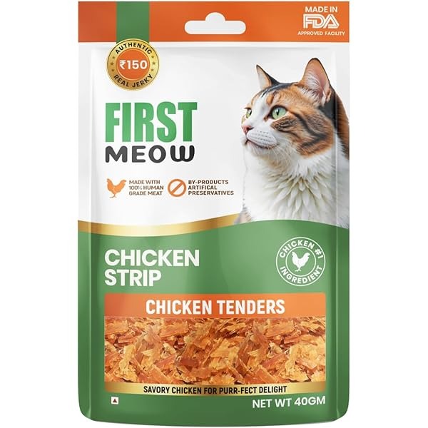 First Meow  Chicken Strip - Chicken Tenders Treats for Cats