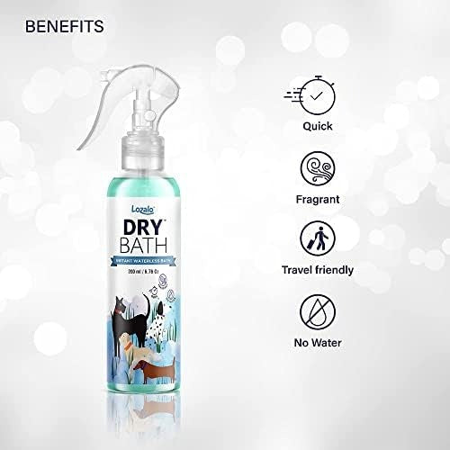 Lozalo Dry Bath Pet Shampoo - 200 ML | Instant Waterless Shampoo For Dogs and Cats