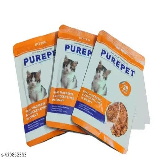 Purepet Real Mackerel & Chicken Liver in Gravy Kitten Wet Food