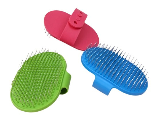 Rubber grooming Half Gloves with Round Pin