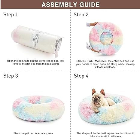 Zexasone Washable and Reversible Donut Fur Bed for Dogs and Cats