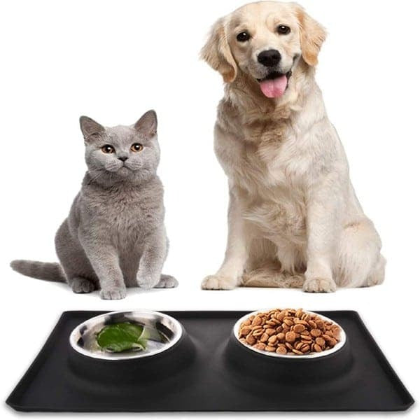 Stainless Steel Pet Bowl Set with Anti Skid Silicone Base