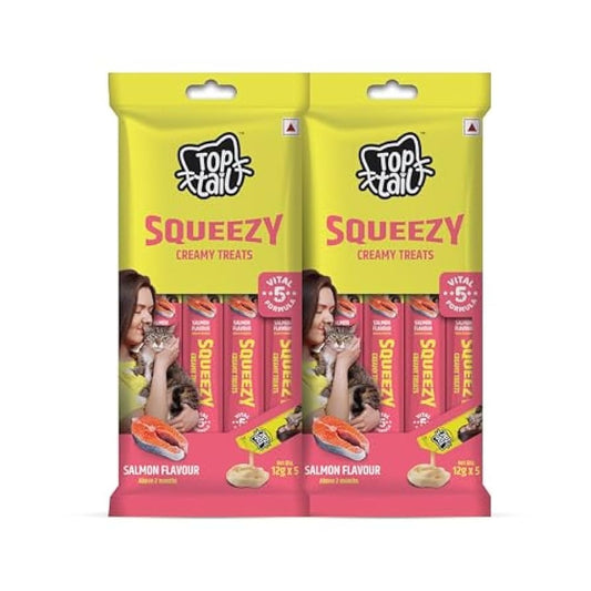 Toptail Salmon Flavoured Squeezy Creamy Treats for Cats
