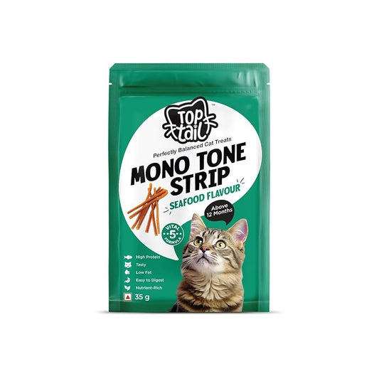 Toptail Mono Tone Strips Seafood Flavoured Cat Treats