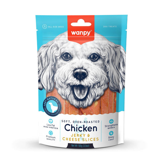 Wanpy Chicken Jerky & Cheese Slices Dog Treats