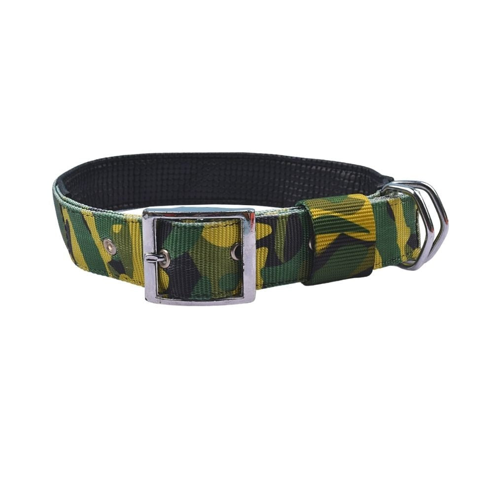 Camouflage Print Padded Dog Collar