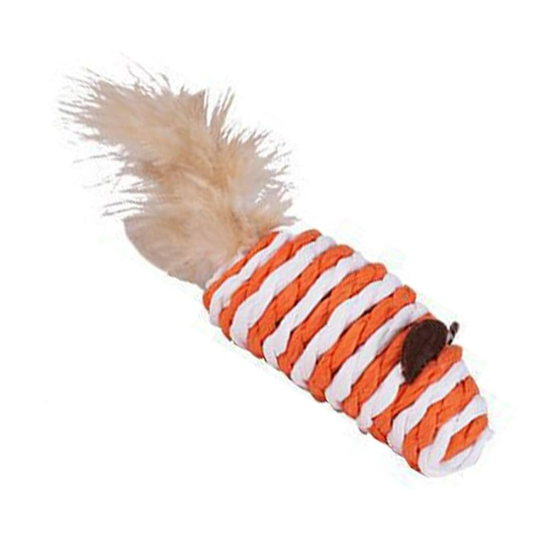 Cat Toy - Mouse/ Rat Toy (Sisal) with Natural Bird Feather