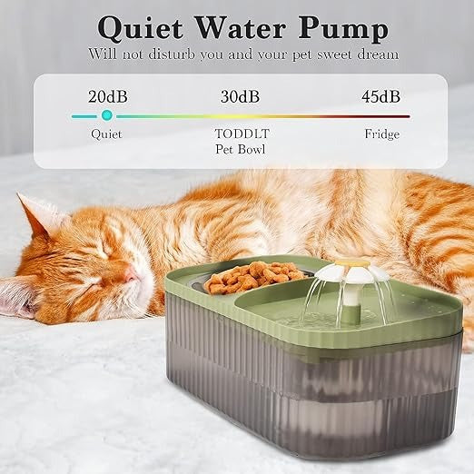 Cat Fountain Drinker with Food Bowl