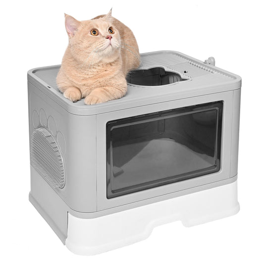 Cubical Cat Litter House - Enclosed with Removable Tray