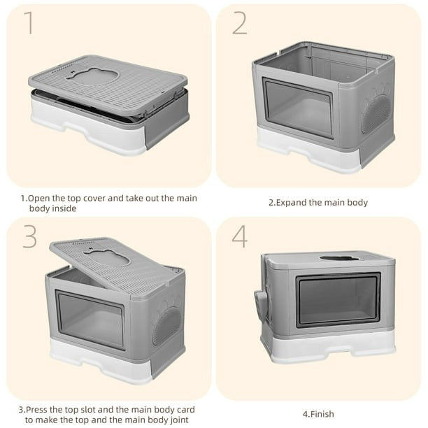 Cubical Cat Litter House - Enclosed with Removable Tray