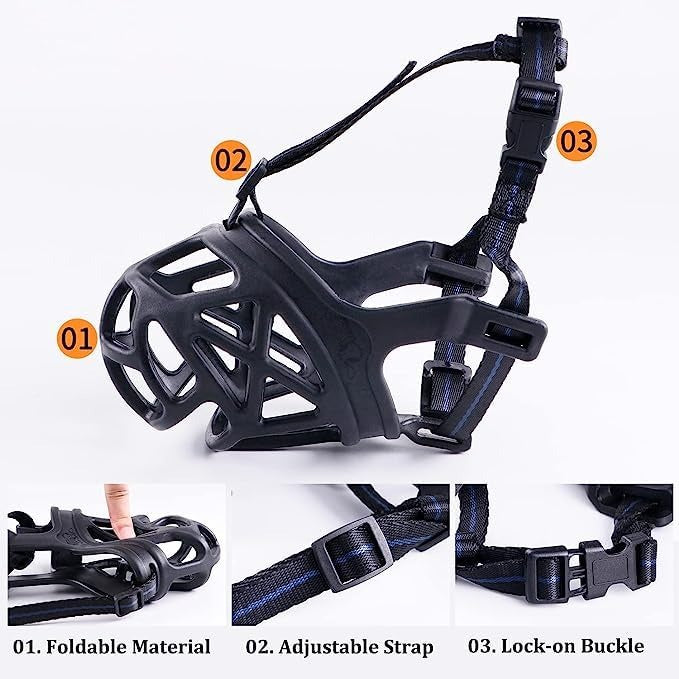 Dog Rubber Muzzle with adjustable strap