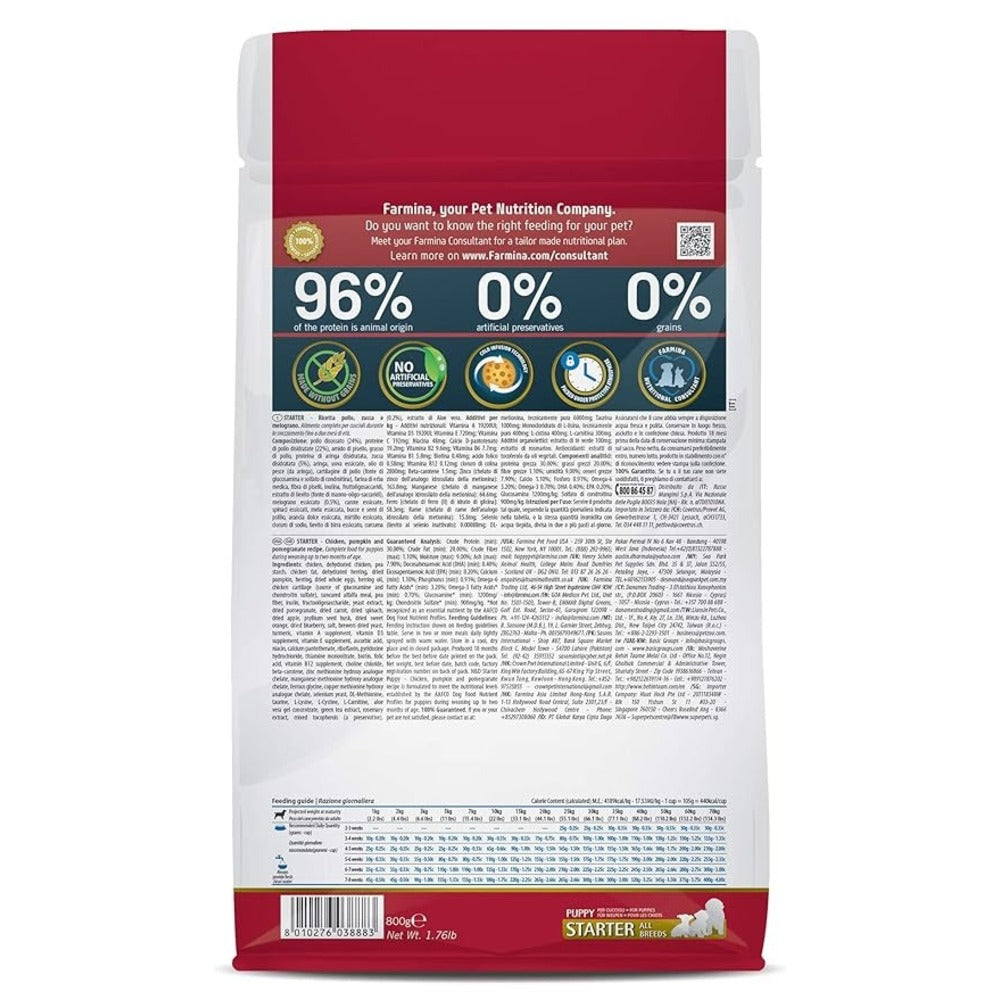 FARMINA PET FOODS N&D Pumpkin Chicken & Pomegranate Grain Free Dry Puppy Food - Puppy Starter