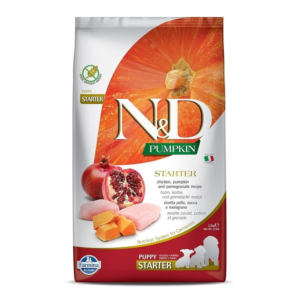 FARMINA PET FOODS N&D Pumpkin Chicken & Pomegranate Grain Free Dry Puppy Food - Puppy Starter