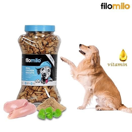 Filomilo – Real Chicken (Milk & Egg Flavour) Dog Biscuits
