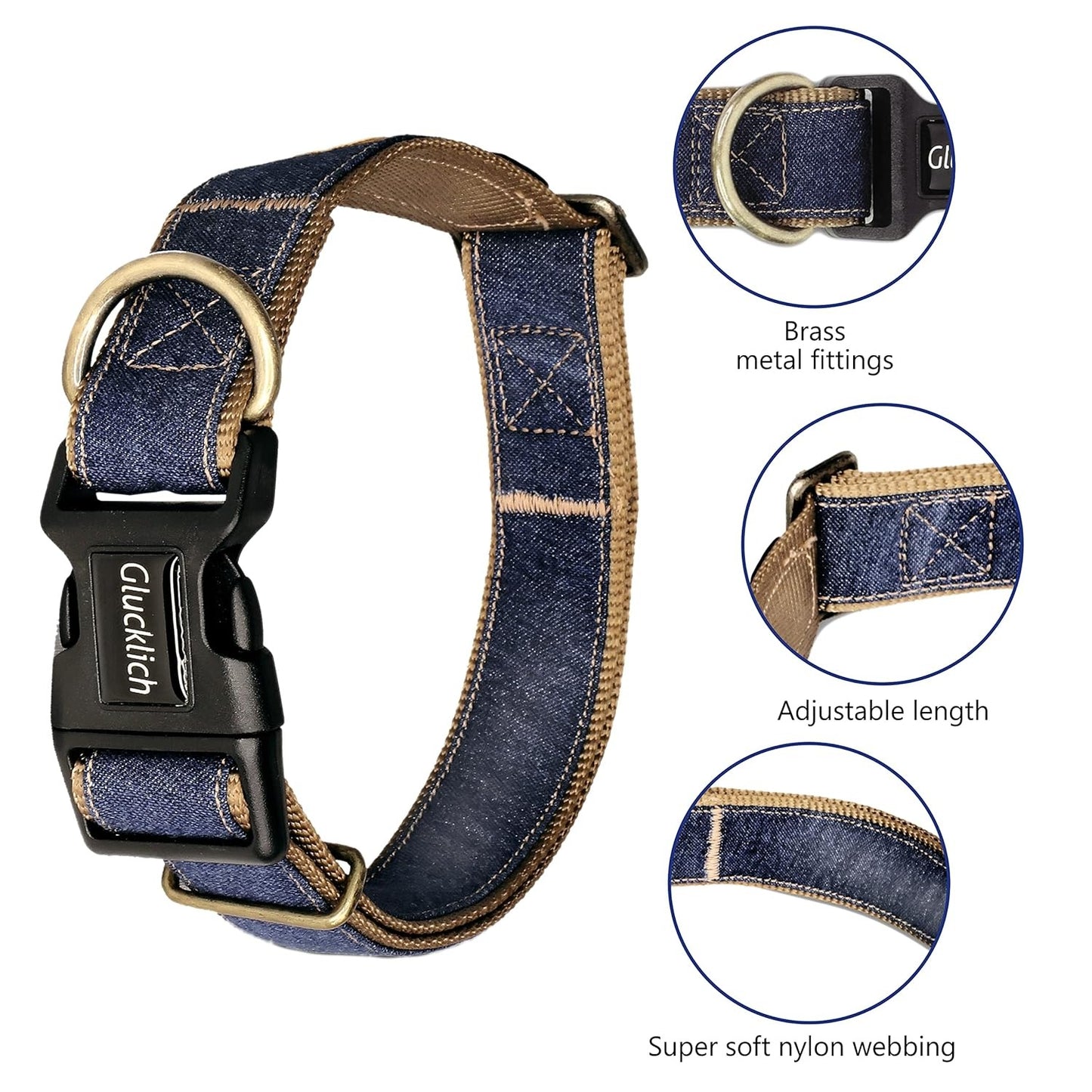 Glucklich Denim Collar for Dogs