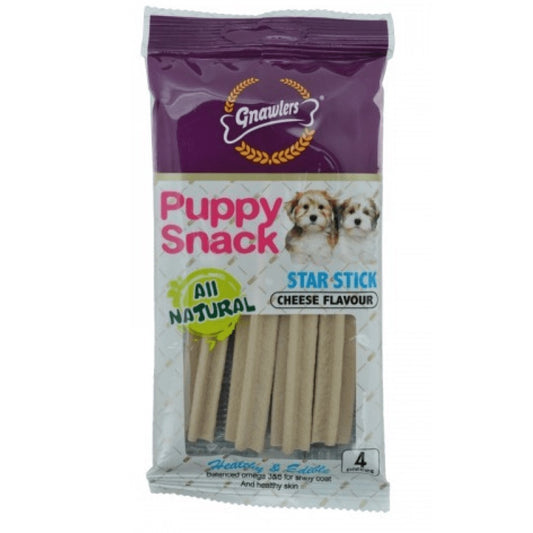 Gnawlers Puppy Snack Star Stick Cheese Flavoured Dog