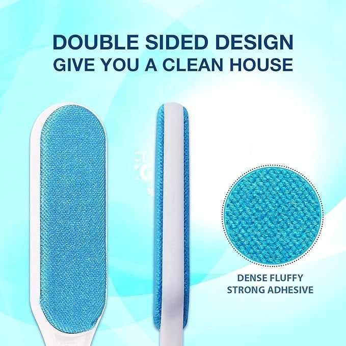 Reusable Pet Fur Hair Remover with Self-Cleaning Base, Double Sided Pet Hair Remover