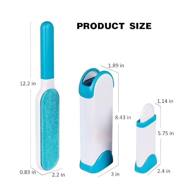 Reusable Pet Fur Hair Remover with Self-Cleaning Base, Double Sided Pet Hair Remover