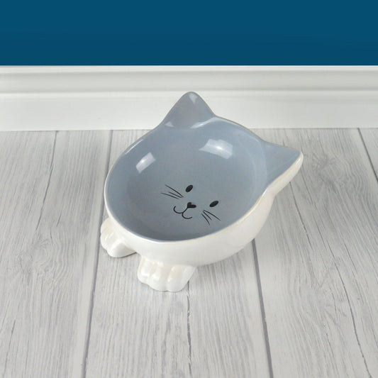 Holy Paws Ceramic Cat Face Bowl