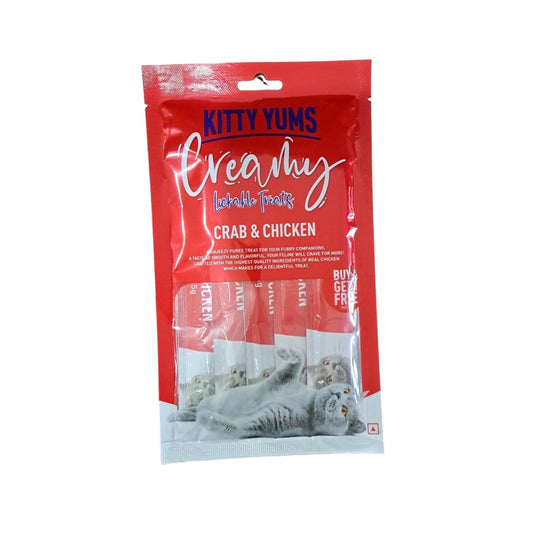 Kitty Yums Creamy Lickable Crab & Chicken Cat Treats