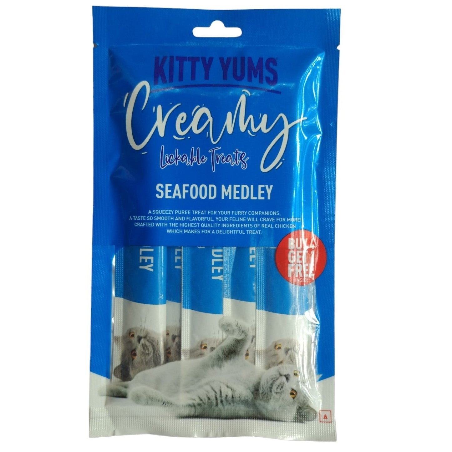 Kitty Yums Creamy Lickable Seafood Medley Cat Treats