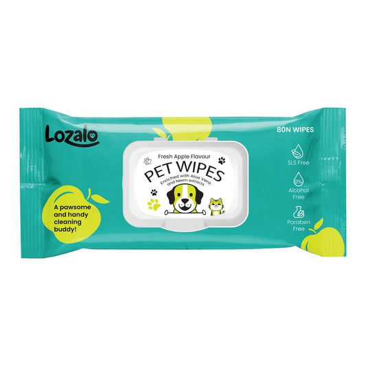 Lozalo Fresh Apple Flavour Pet Wipes