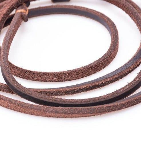 Leather Slip Leash with Metal Ring for Dogs