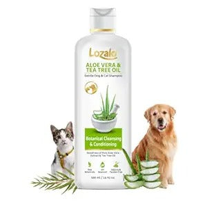 Lozalo Botanical Pet Shampoo - 250 ml with Aloe Vera & Tea Tree Oil , Conditioning Shampoo for Dogs and Cats |