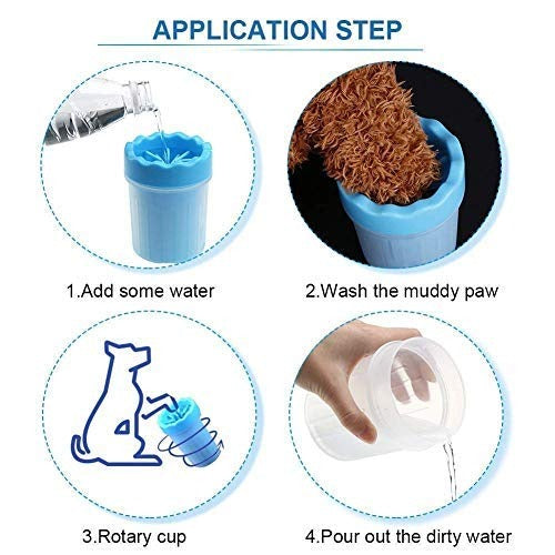 Portable Dog Paw Cleaner and Washer Cup with Soft Silicone Bristles for Quickly Cleaning Pets Muddy Feet