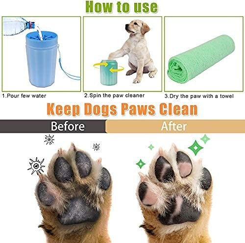 Portable Dog Paw Cleaner and Washer Cup with Soft Silicone Bristles for Quickly Cleaning Pets Muddy Feet