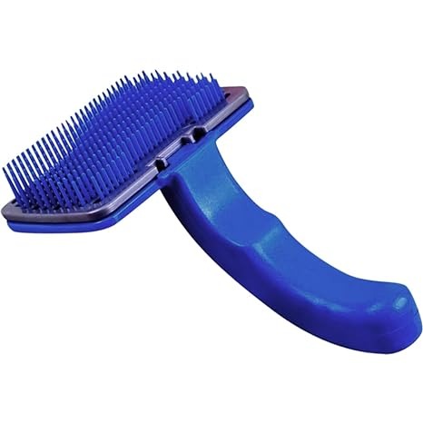 Plastic Sleeker Brush for Cats and Dogs, with self cleaning lever