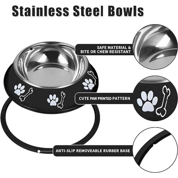 Printed Stainless Steel Pet Bowl for Cats and Dogs