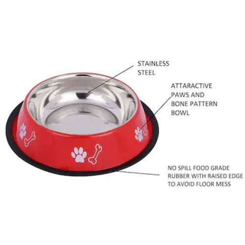 Printed Stainless Steel Pet Bowl for Cats and Dogs