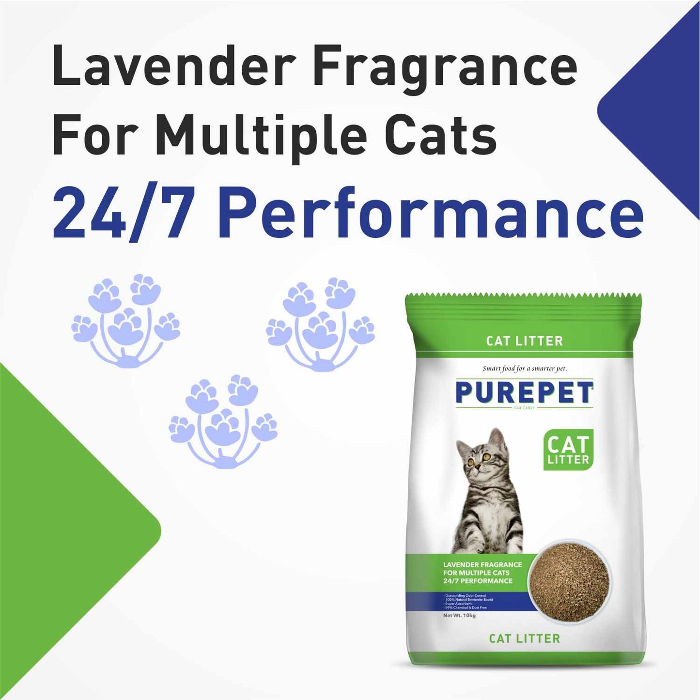 Purepet Lavender Scented Clumping Cat Litter -5 Kg