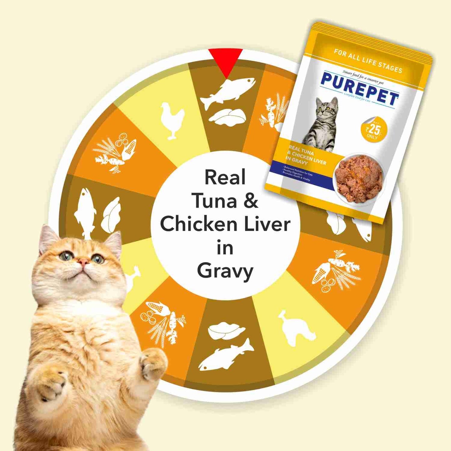 Purepet Wet Cat Adult Food Real Tuna And Chicken Liver in Gravy