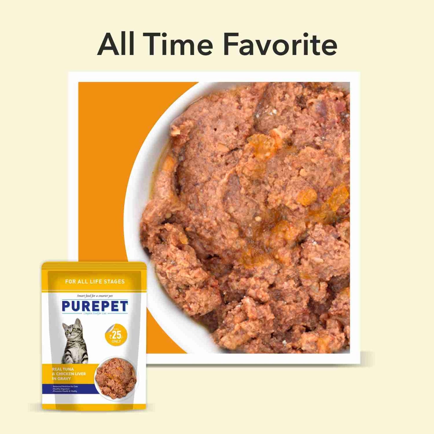 Purepet Wet Cat Adult Food Real Tuna And Chicken Liver in Gravy