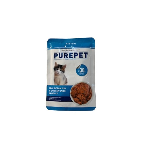 Purepet Real Ocean Fish and Chicken Liver in Gravy Kitten Wet Food