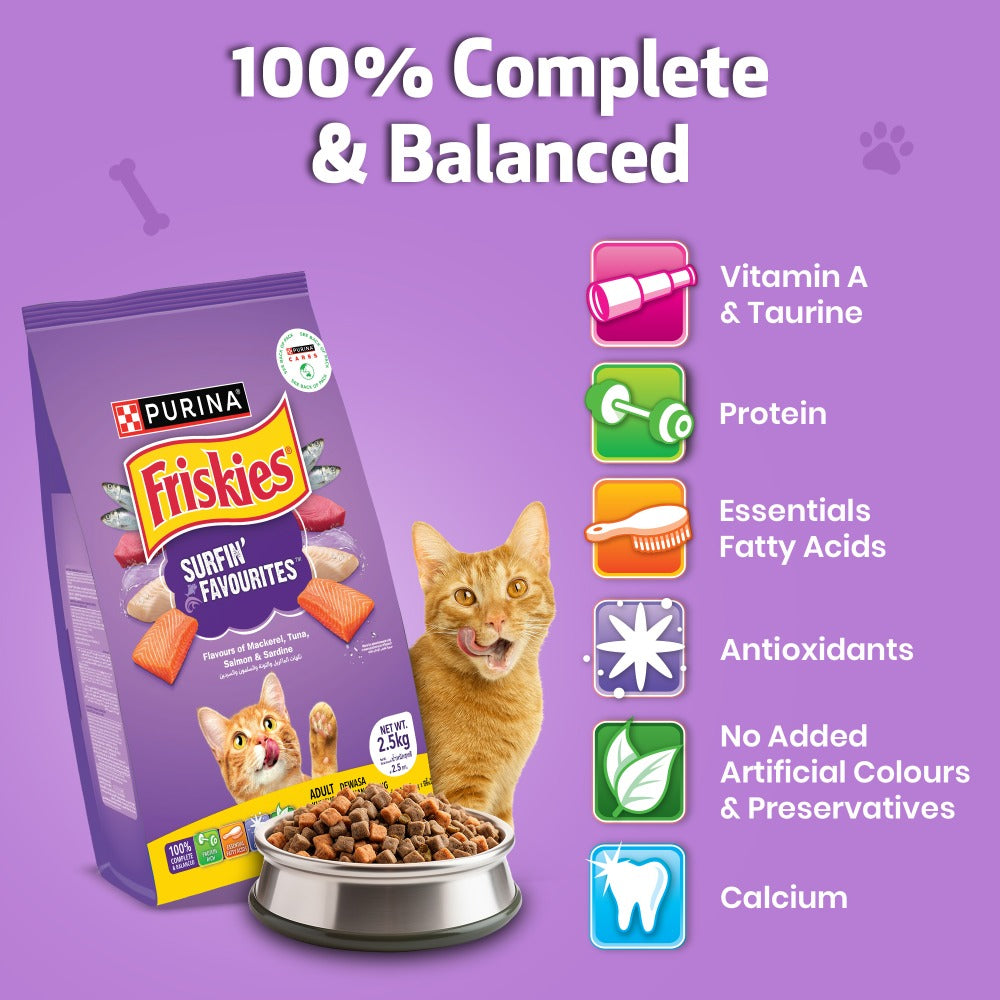 Purina Friskies Surfin Favourites Adult Dry Cat Food