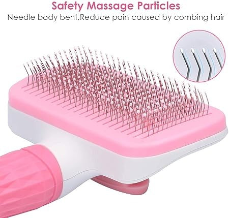 Push-To-Clean Self Cleaner Slicker Brush (with Pins)