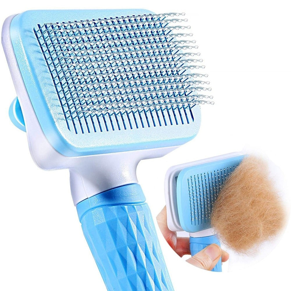 Push-To-Clean Self Cleaner Slicker Brush (with Pins)