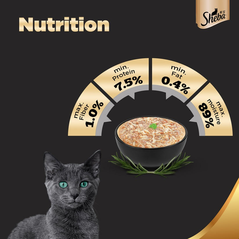 Sheba Rich Premium Chicken With Tuna In Gravy Adult Wet Cat Food - 70 g Packs