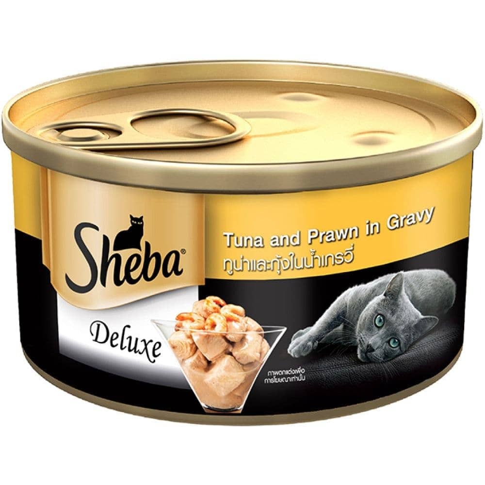 Sheba Tuna Fillet & Whole Prawns in Gravy Premium Cat Wet Food