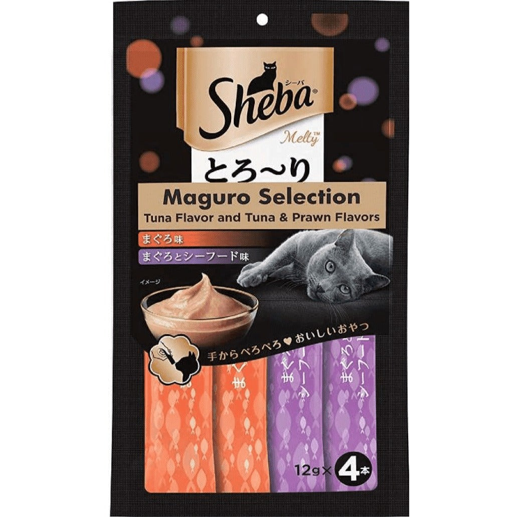 Sheba Tuna Flavor and Tuna & Prawn Maguro Selection Melty Premium Cat Treats