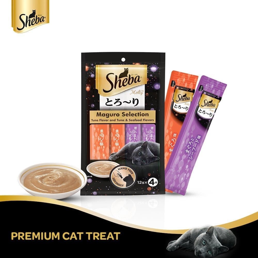 Sheba Tuna Flavor and Tuna & Prawn Maguro Selection Melty Premium Cat Treats