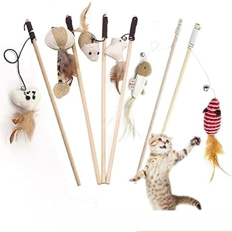 Smarty Pet Double Dangler Cat Teaser with Wooden Stick