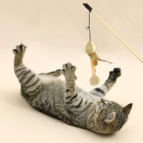 Smarty Pet Double Dangler Cat Teaser with Wooden Stick