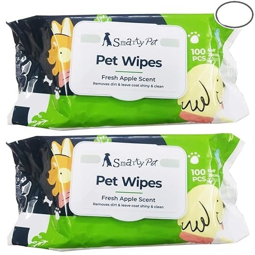 Smarty Pet Green Apple Scent Pet Wipes - 100 Sheets