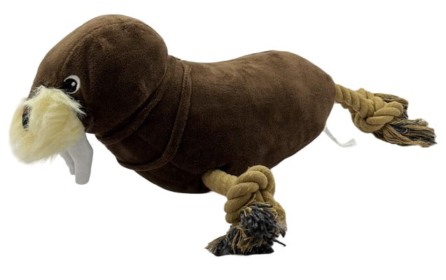 Smarty Pet Plush Walrus Dog Toy With Rope Knot