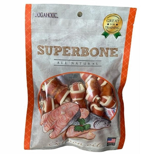 Dogoholic Superbone Chicken Knots with Salmon Oil Dog Treat